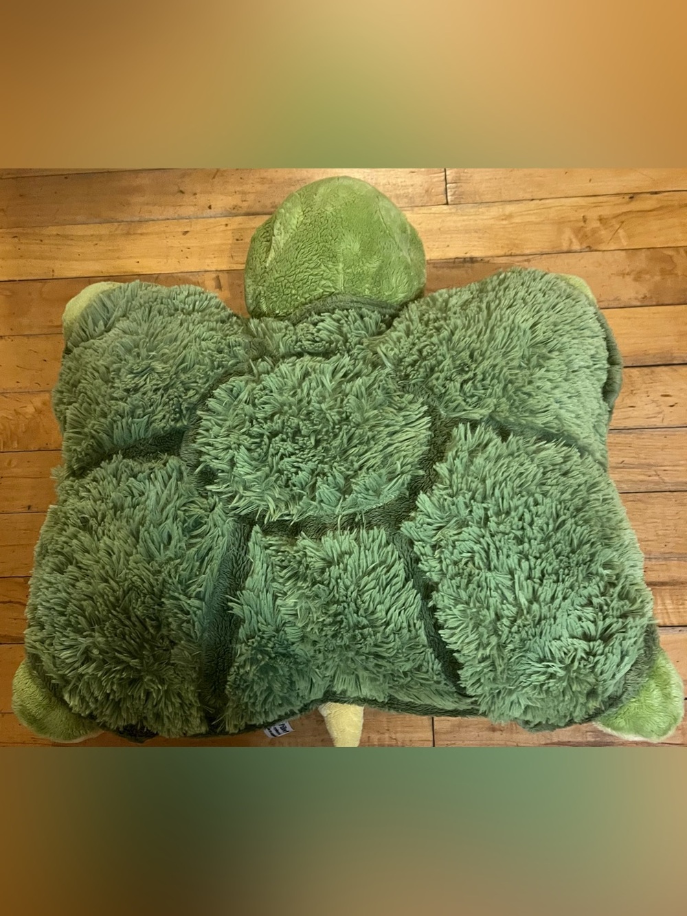 Pillow Pets Turtle Green Plush Foldable Animal Toy From 2010 Retired 18” - Picture 7 of 14